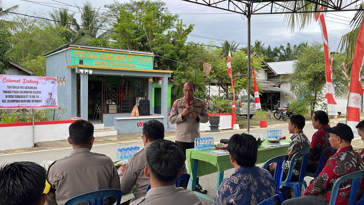 Tim Penilai Polda Kalsel Kunjungi Pos Satkamling RT.19 Desa Tegalrejo, Kotabaru