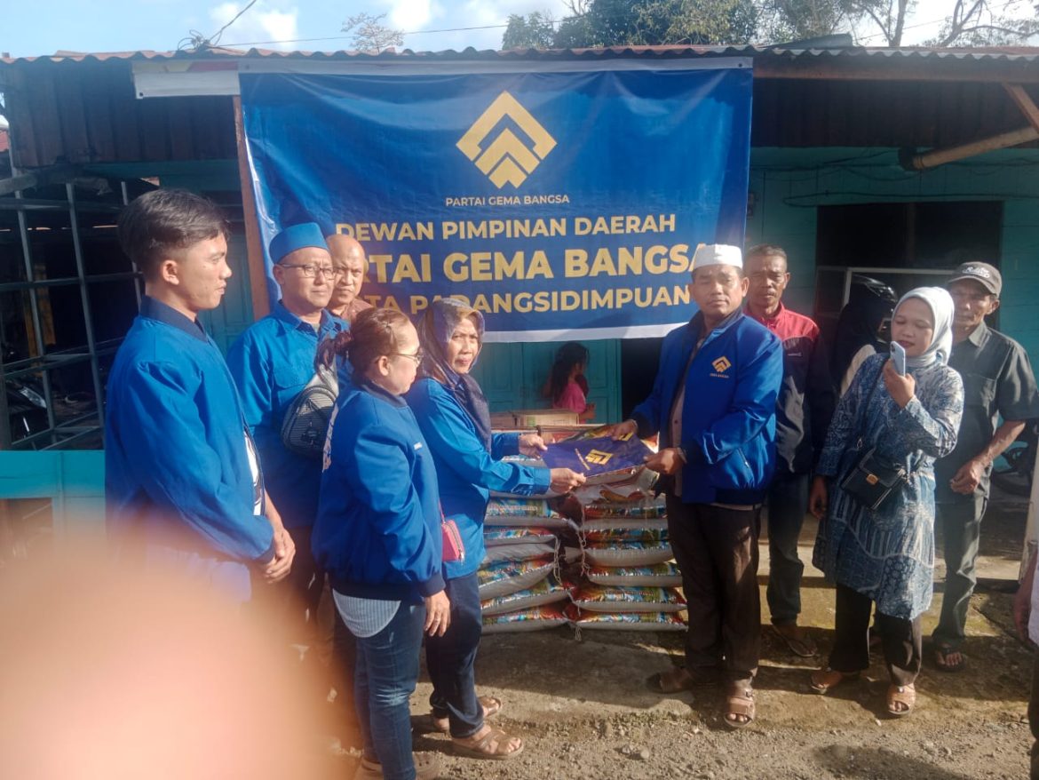 DPD Partai Gema Bangsa Kota Padangsidimpuan Berikan Bantuan Pasca Bencana
