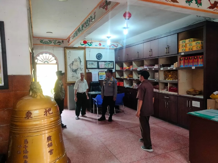 Pastikan Keamanan Jelang Imlek, Sat Binmas Polres Tebing Tinggi Koordinasi ke Vihara Mahadana