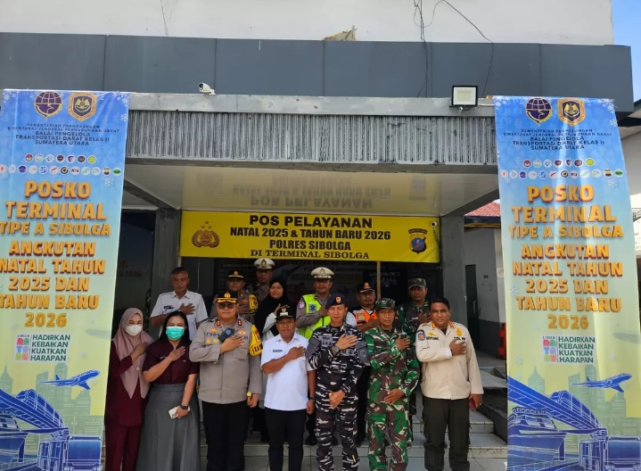 Walikota Sibolga Bersama Kapolres Dan Forkopimda Kota Sibolga, Tinjau Kesiapan Pos Pam Dan Pos Yan Ops Lilin Toba 2025