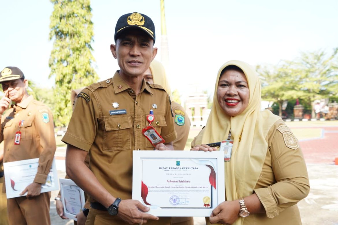 Kepala Puskesmas Huta Imbaru Mendapat Penghargaan Pelaporan Inovasi Daerah Tahun 2025 Dari Bupati Paluta