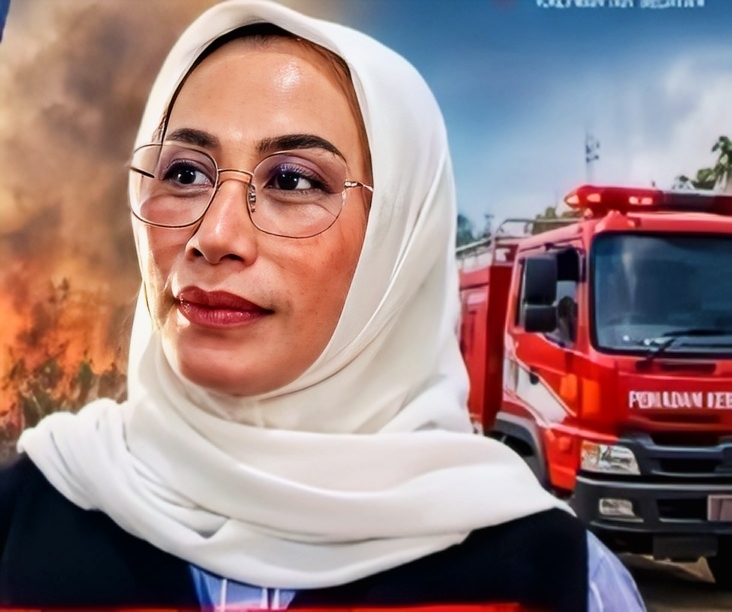 Hj. Suwanti Mendampingi Proses Pemadaman di Desa Sejakah dan Desa Bekambit Asri
